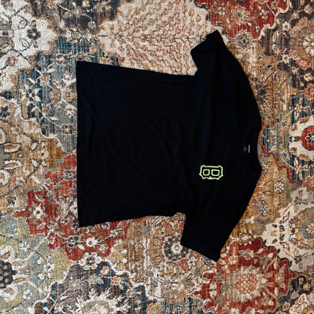 Black Scale Black Tee with Neon Green Graphic
